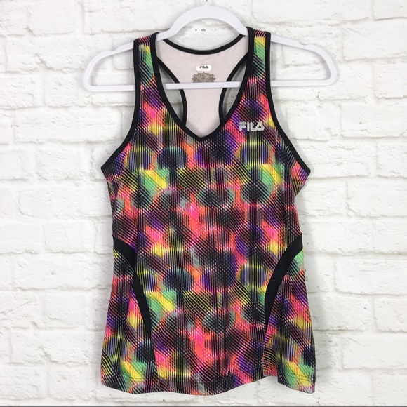 Fila Tops - FILA Rainbow Shelf Bra Racerback Workout Tank Top